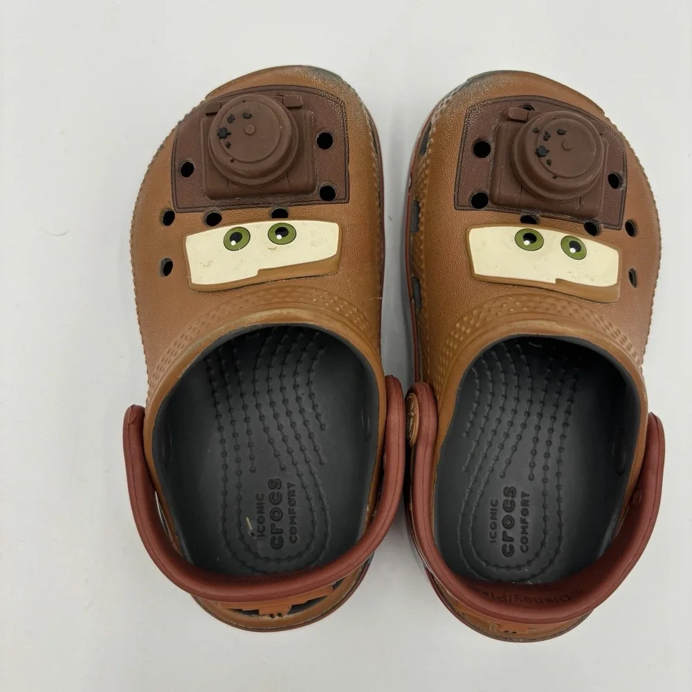 Crocs Cars Mater Classic Clog Boys Size 7 C7 2-5 Years Brown Rare